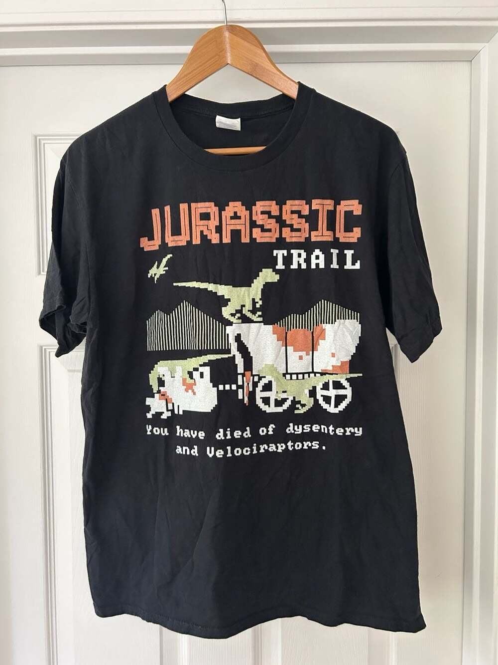 Port & Company Jurassic Trail Oregon Trail Parody T-Shirt Size Large
